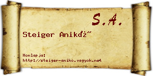 Steiger Anikó névjegykártya